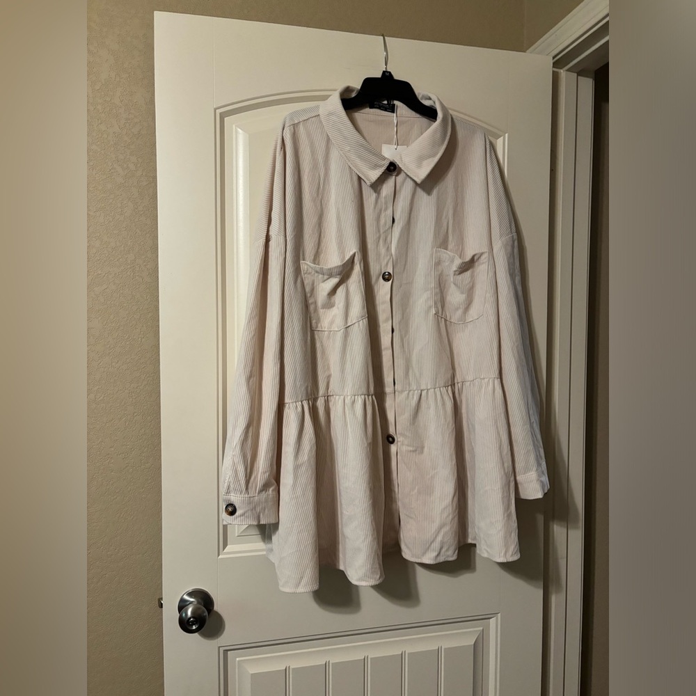 Bloomchic Ruffle Hem Shacket